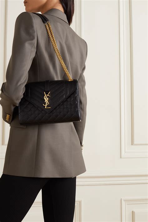 medium ysl envelope quilted chain shoulder bag|saint medium envelope bag.